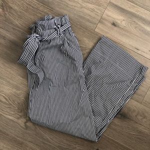 Paper bag wide leg crop